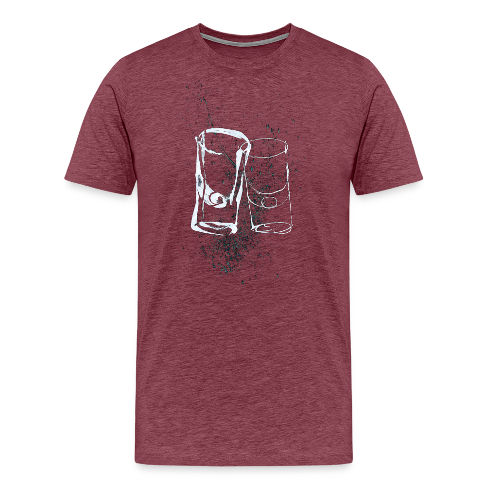 Dos Tequilas Men's Premium T - heather burgundy