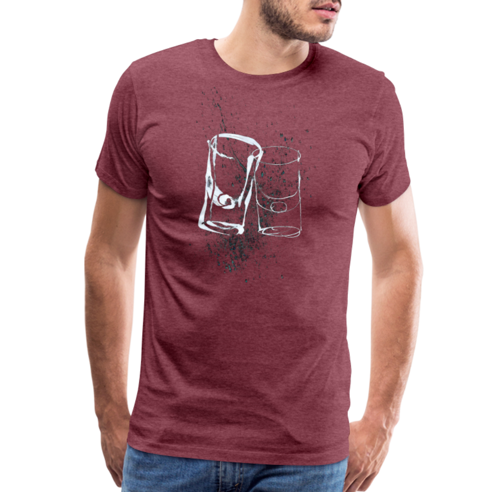 Dos Tequilas Men's Premium T - heather burgundy