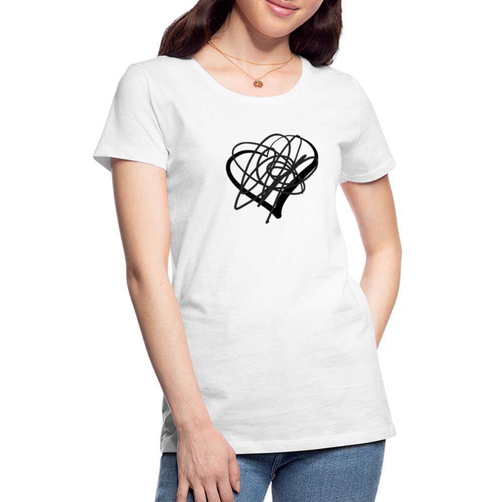 Black Heart Sigil Women's Premium T - white