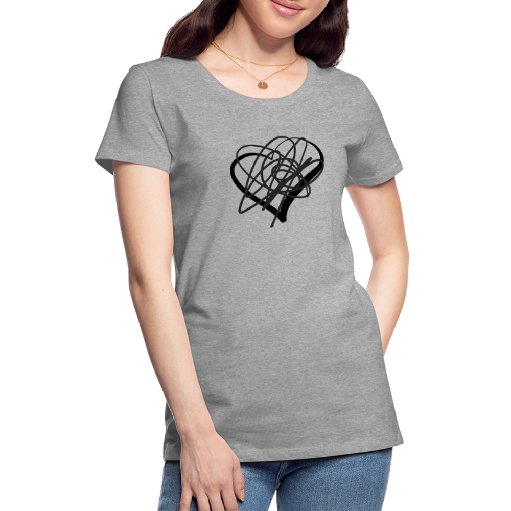 Black Heart Sigil Women's Premium T - heather gray