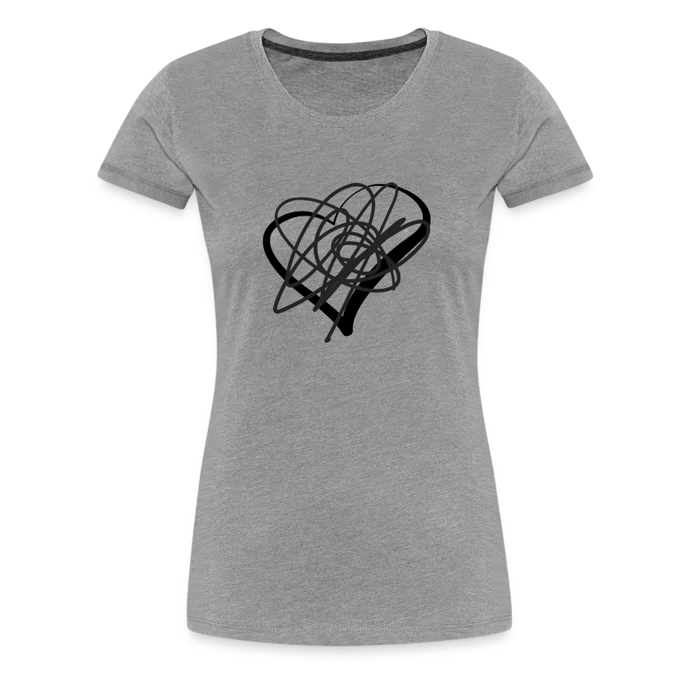 Black Heart Sigil Women's Premium T - heather gray