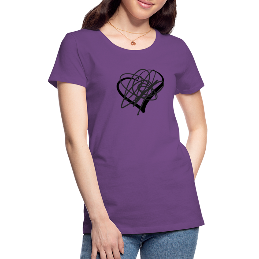 Black Heart Sigil Women's Premium T - purple