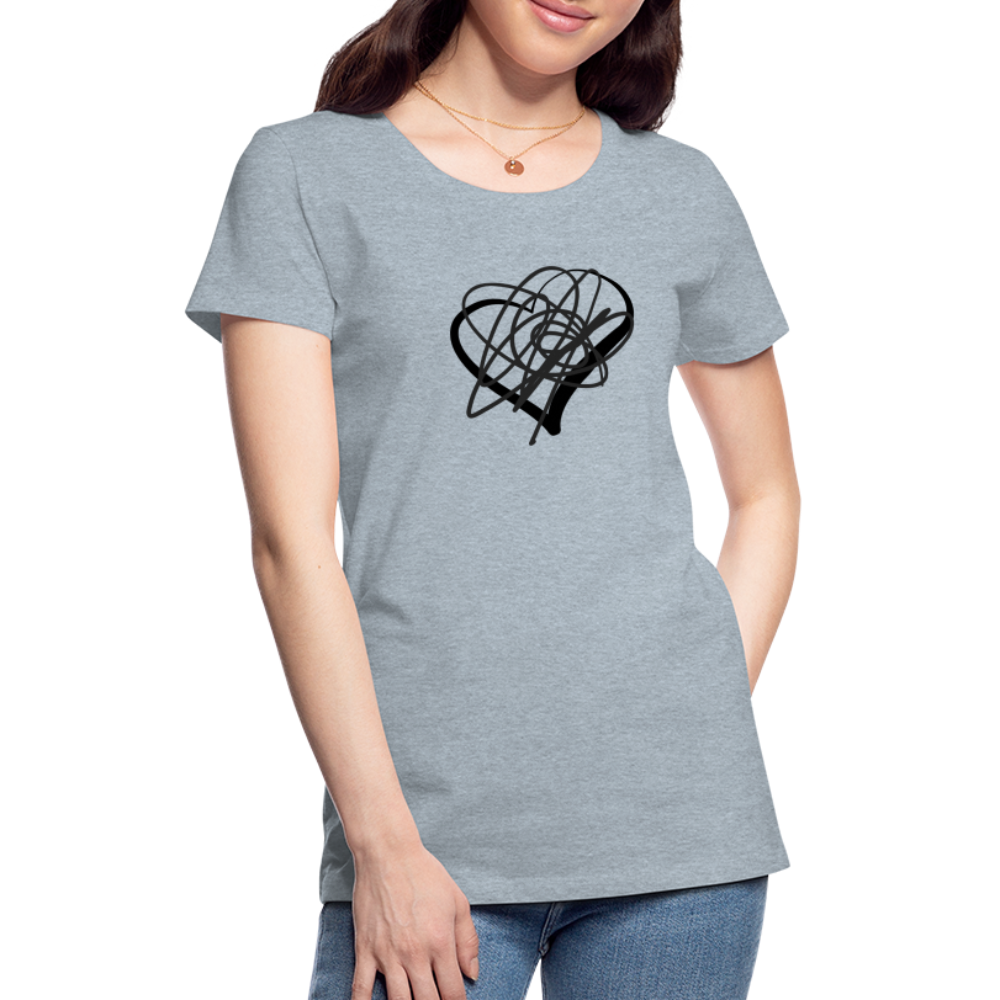 Black Heart Sigil Women's Premium T - heather ice blue