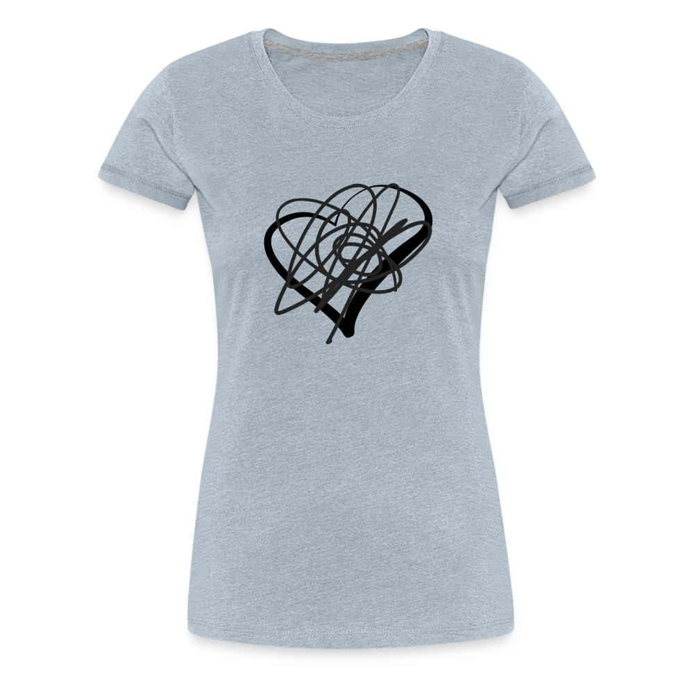 Black Heart Sigil Women's Premium T - heather ice blue