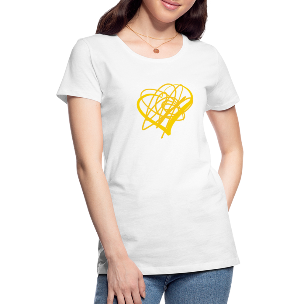 Gold Heart Sigil Women's Premium T - white