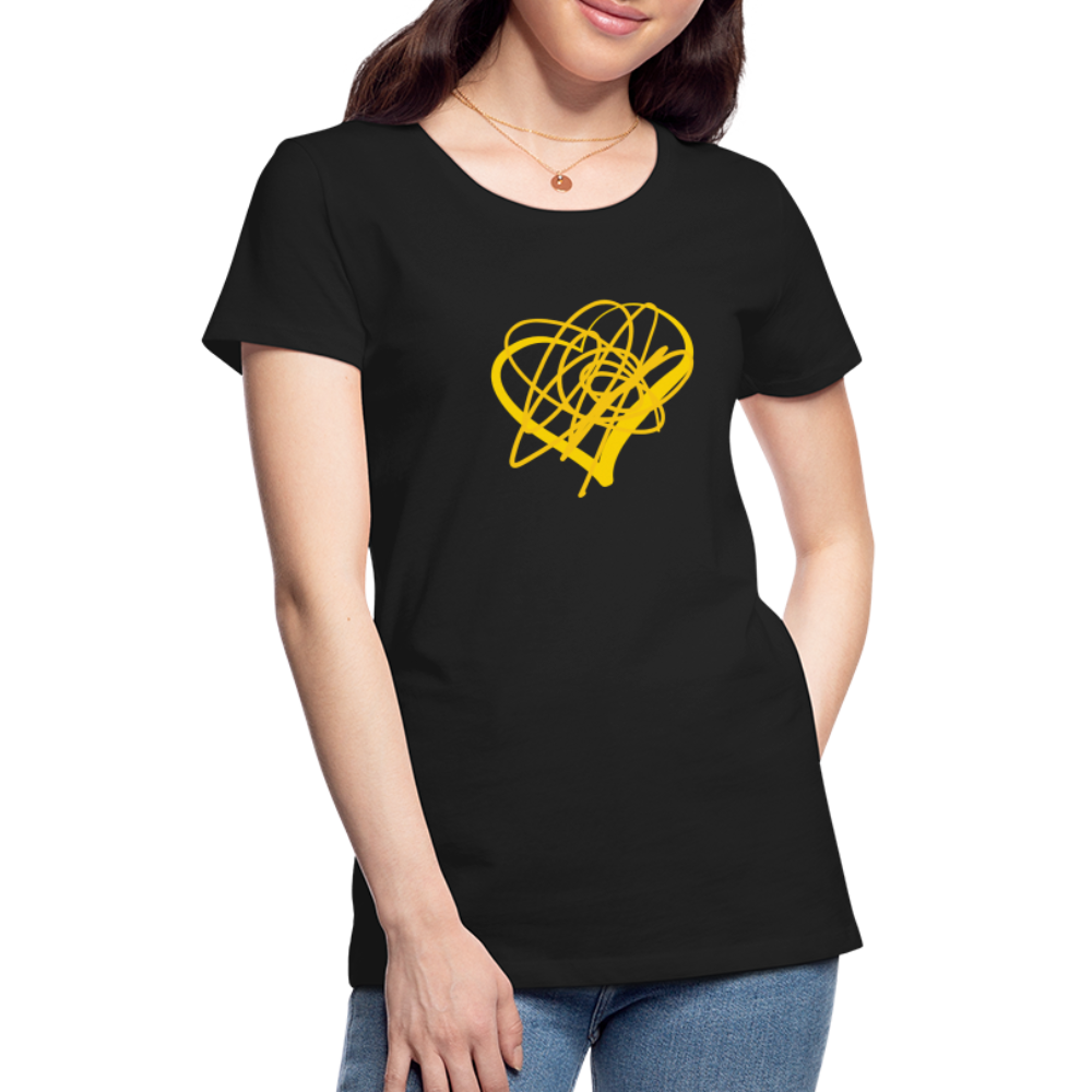 Gold Heart Sigil Women's Premium T - black