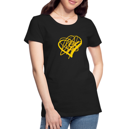 Gold Heart Sigil Women's Premium T - black