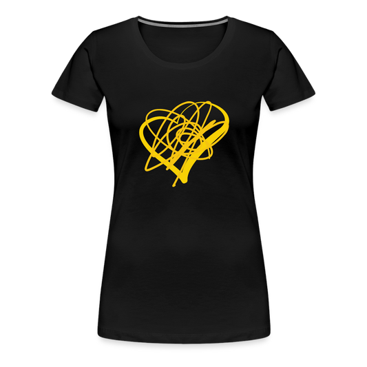 Gold Heart Sigil Women's Premium T - black