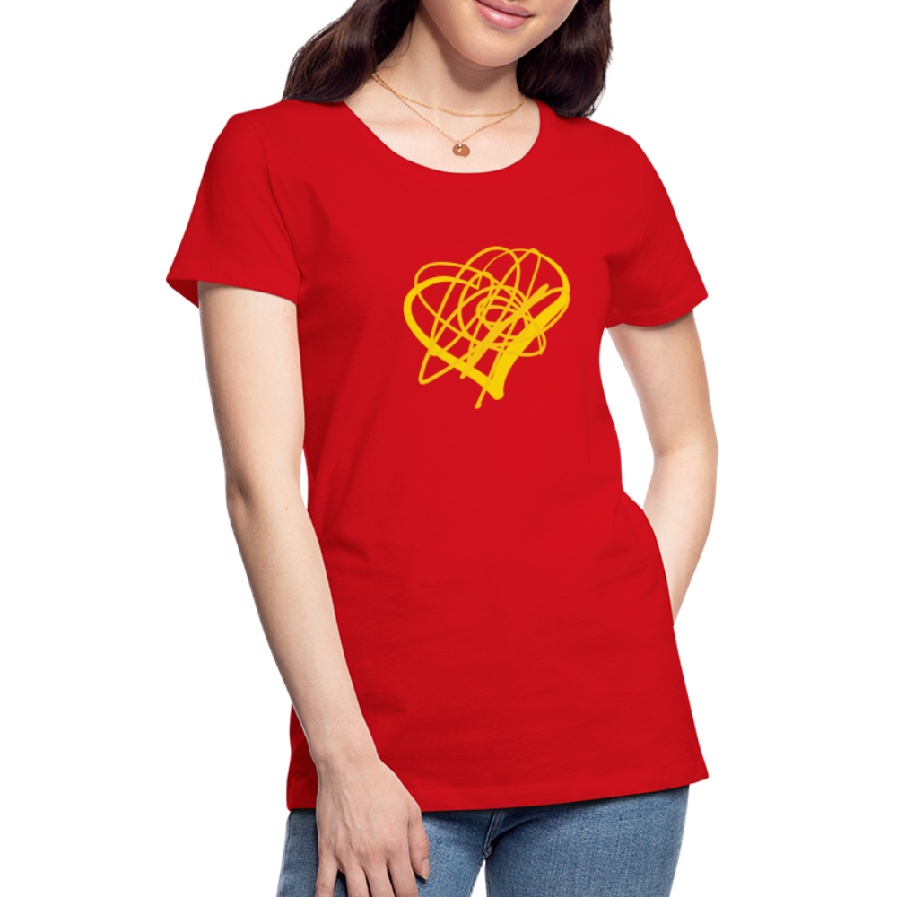 Gold Heart Sigil Women's Premium T - red