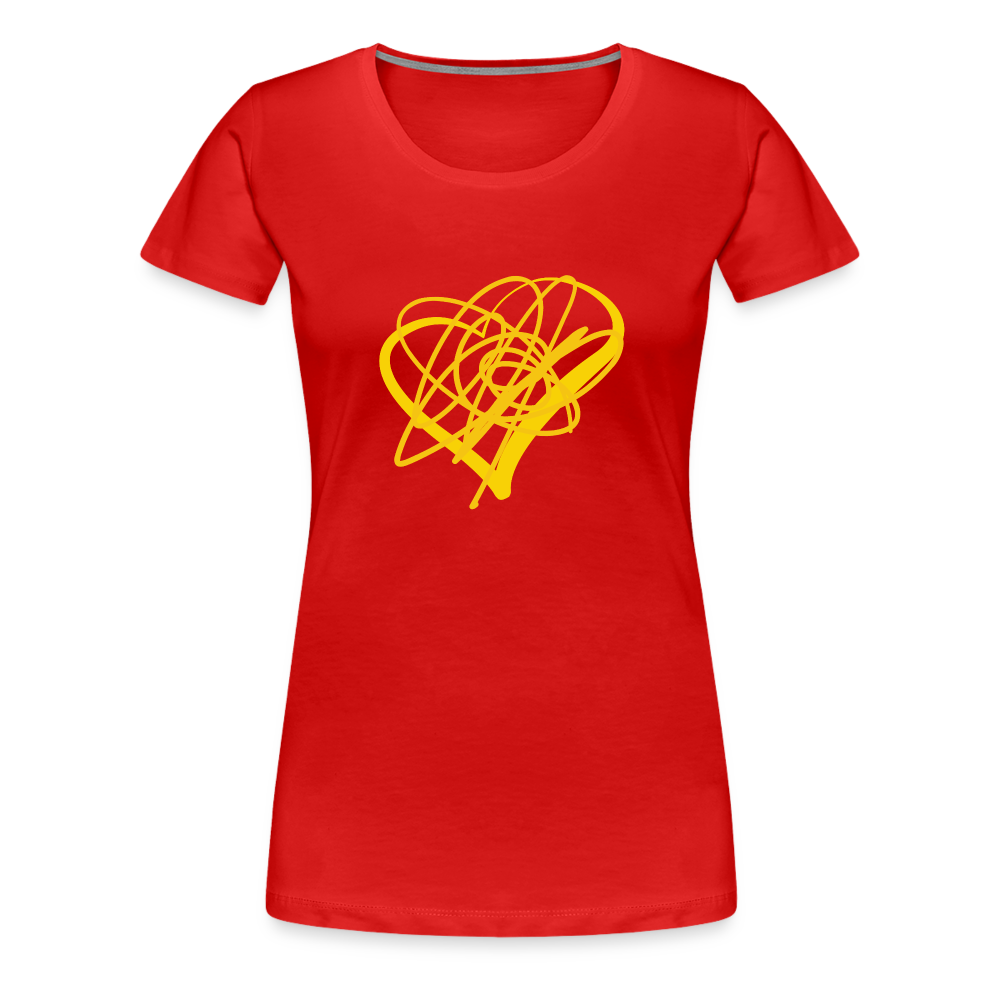 Gold Heart Sigil Women's Premium T - red