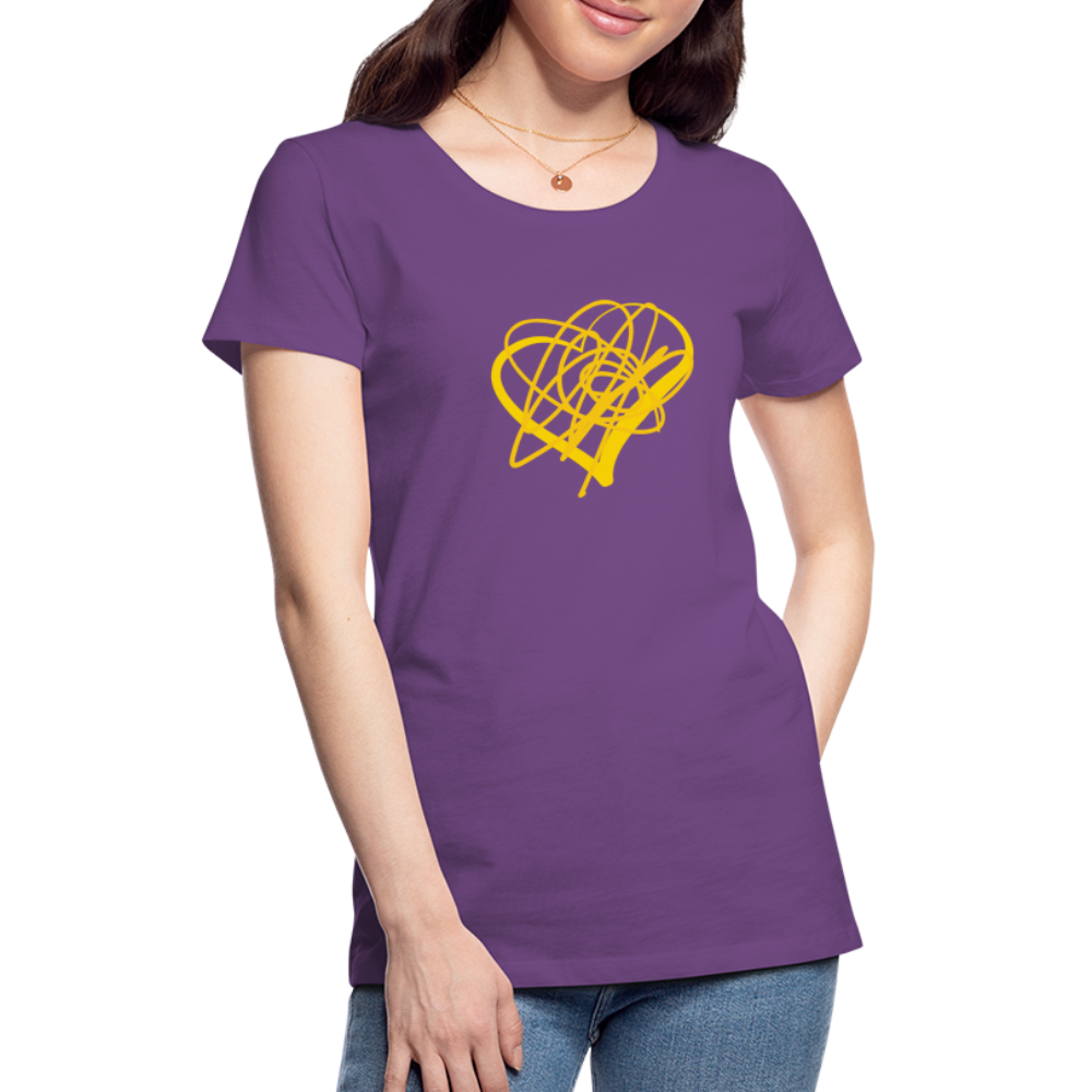 Gold Heart Sigil Women's Premium T - purple