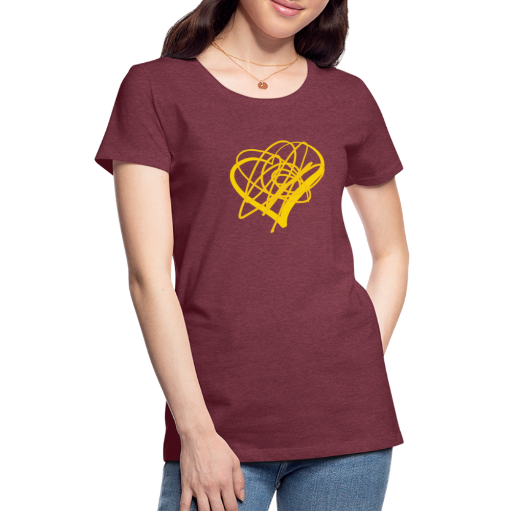 Gold Heart Sigil Women's Premium T - heather burgundy