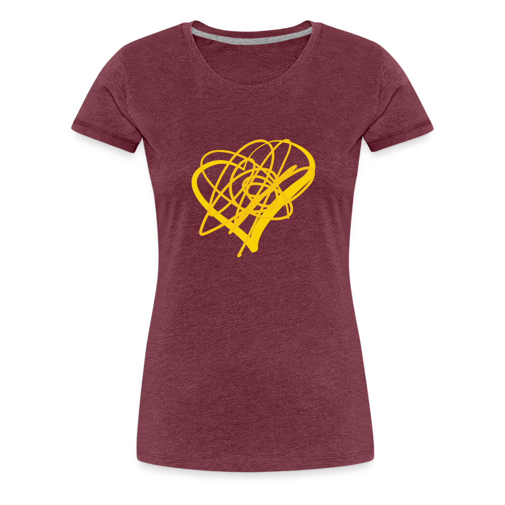 Gold Heart Sigil Women's Premium T - heather burgundy