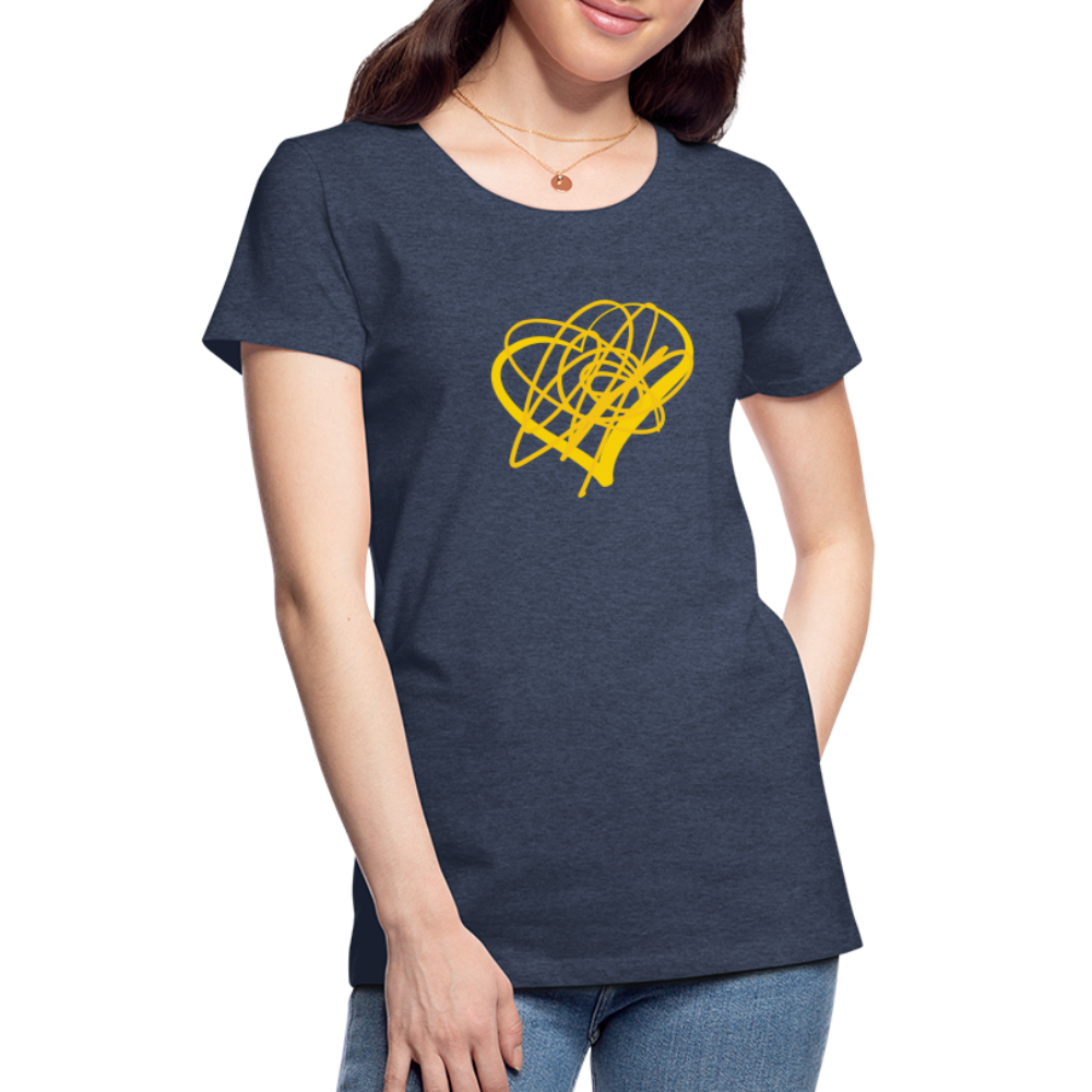 Gold Heart Sigil Women's Premium T - heather blue