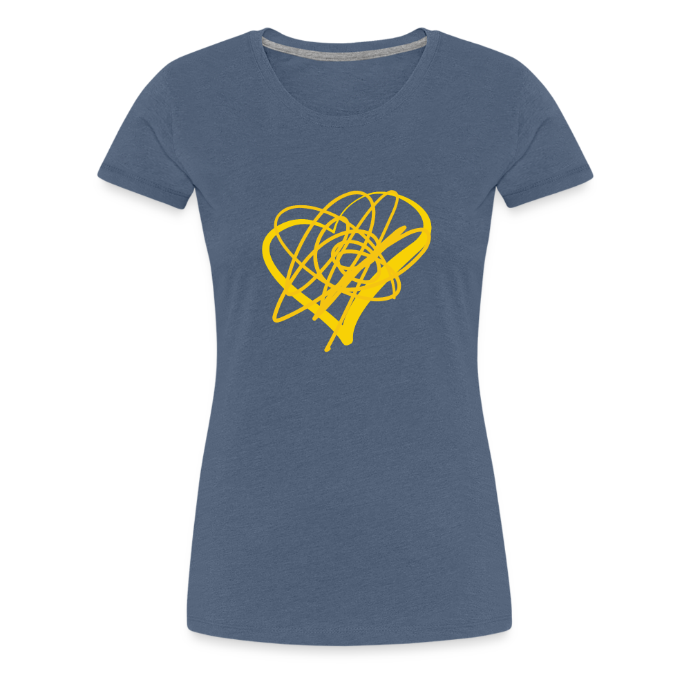 Gold Heart Sigil Women's Premium T - heather blue