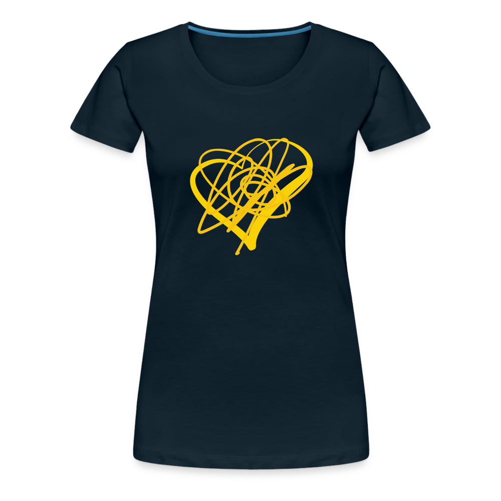 Gold Heart Sigil Women's Premium T - deep navy