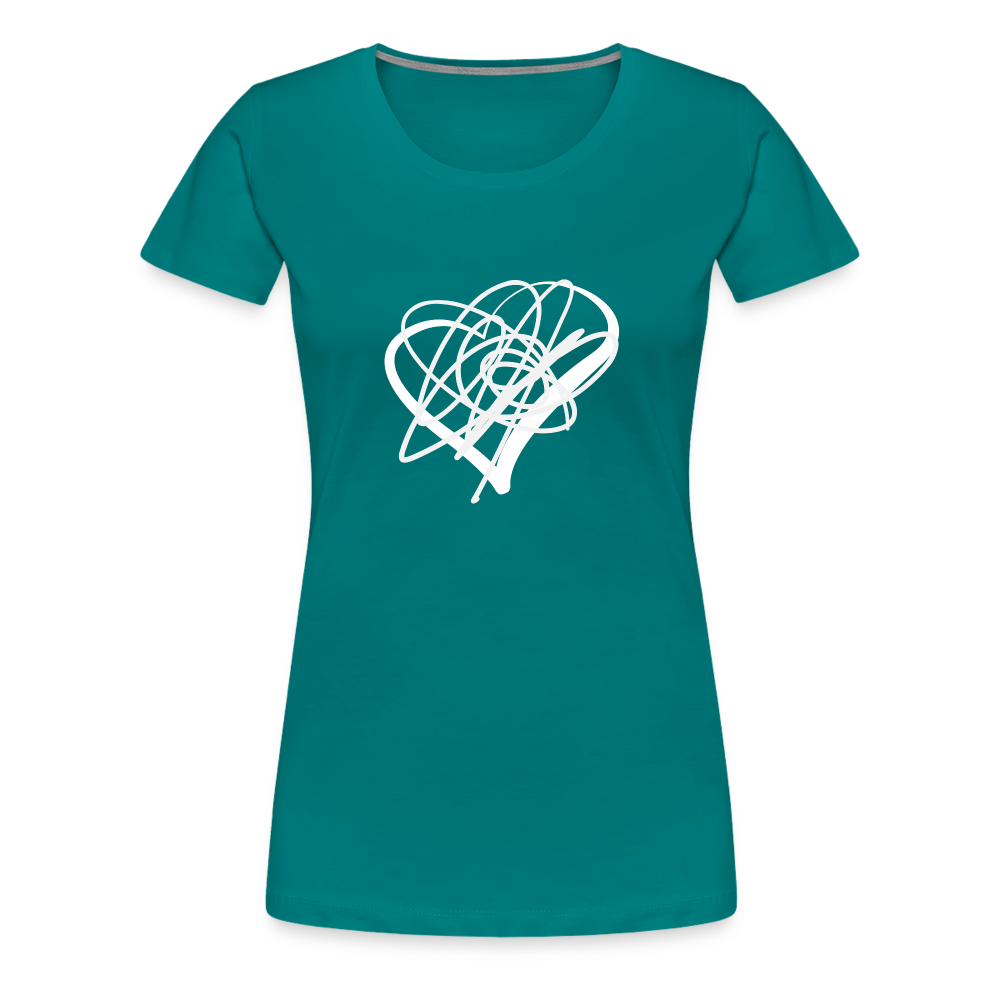 White Heart Sigil Women's Premium T - teal