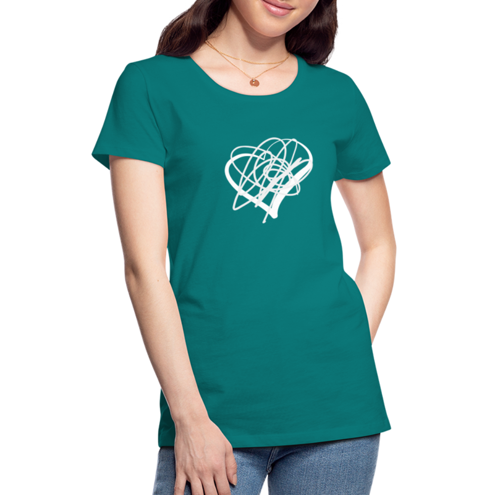 White Heart Sigil Women's Premium T - teal