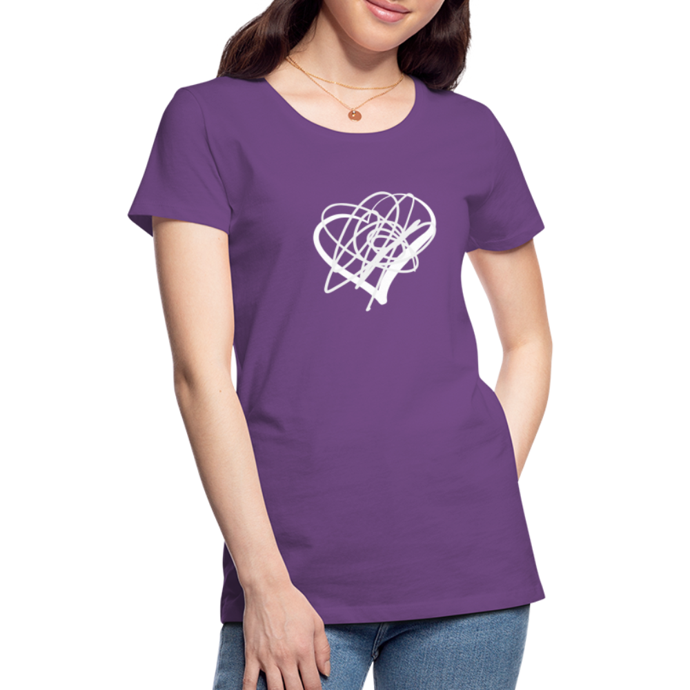 White Heart Sigil Women's Premium T - purple