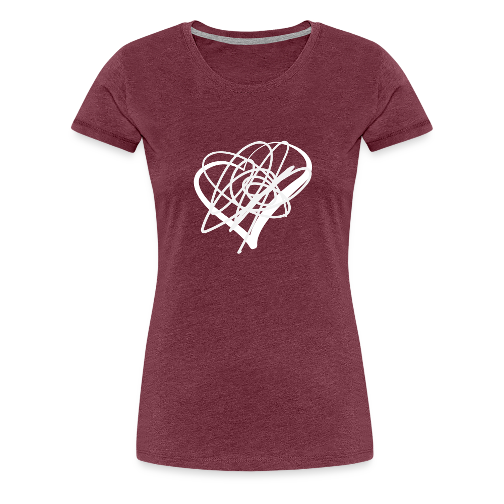 White Heart Sigil Women's Premium T - heather burgundy