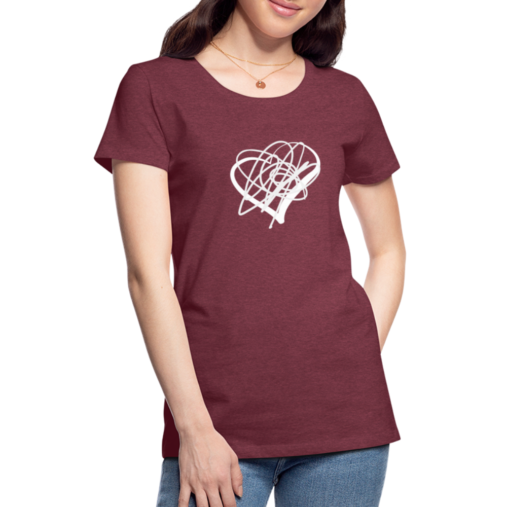 White Heart Sigil Women's Premium T - heather burgundy