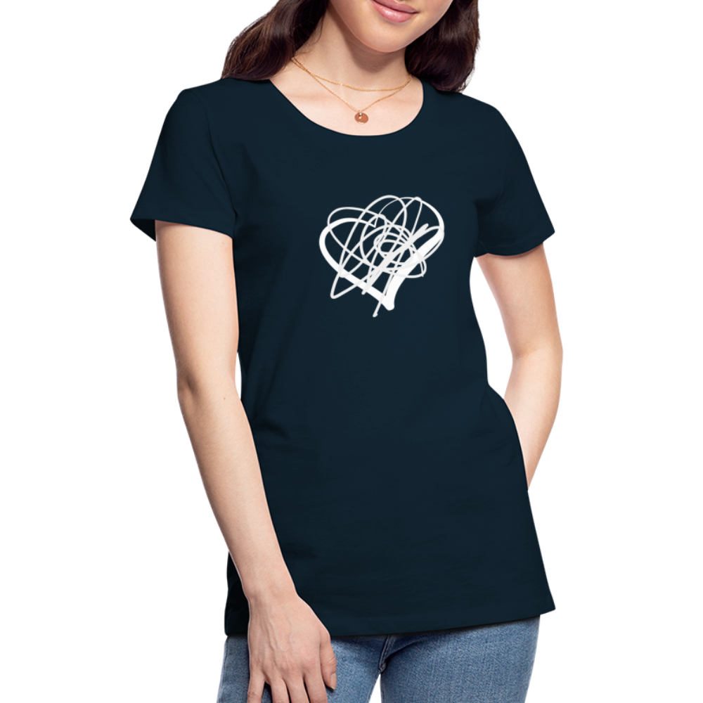 White Heart Sigil Women's Premium T - deep navy