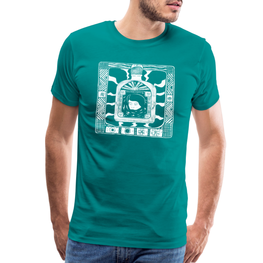 Guadalajara White Ink Men's Premium T - teal