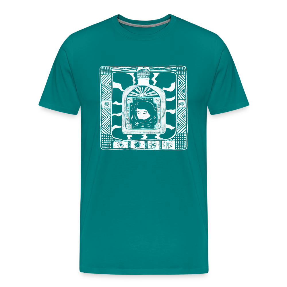 Guadalajara White Ink Men's Premium T - teal