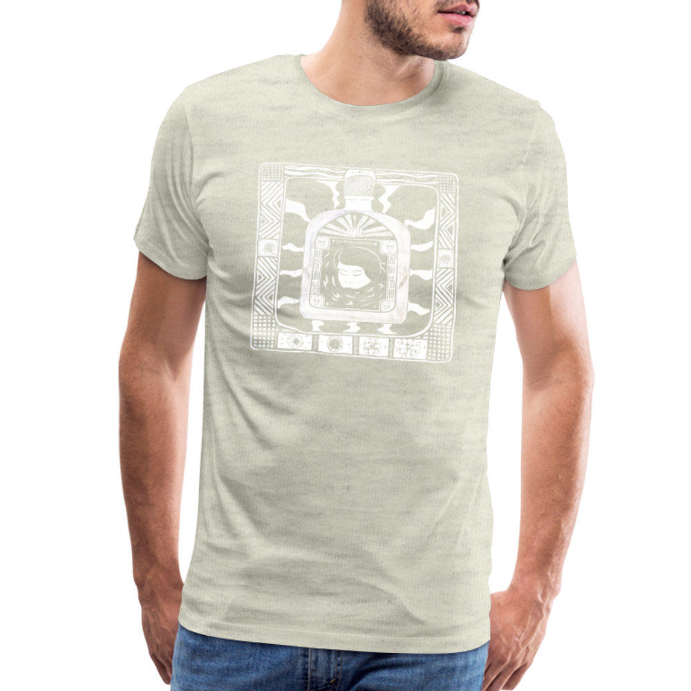 Guadalajara White Ink Men's Premium T - heather oatmeal