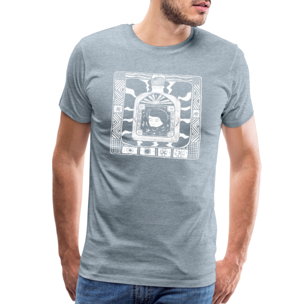 Guadalajara White Ink Men's Premium T - heather ice blue