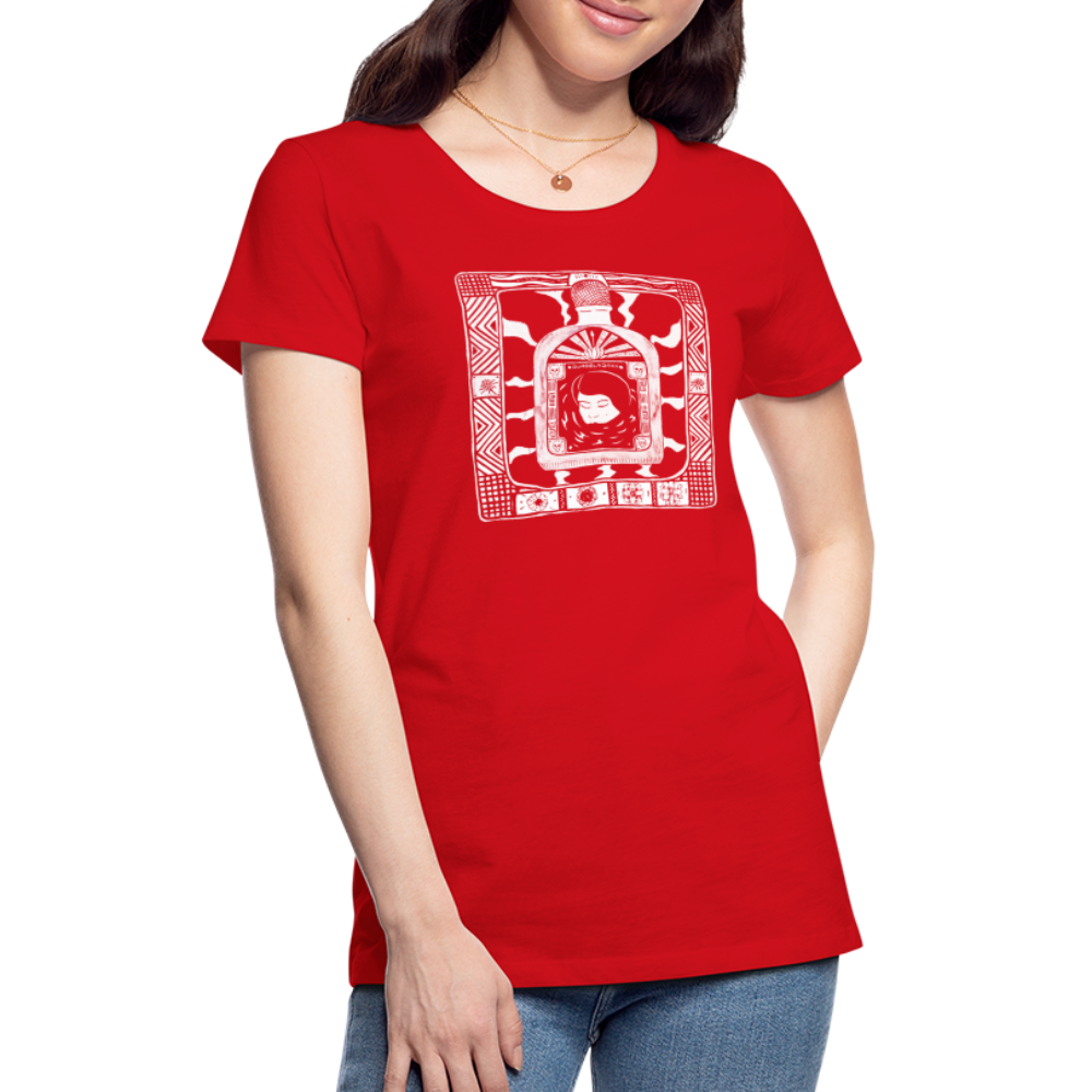 Guadalajara White Ink Women’s Premium T - red