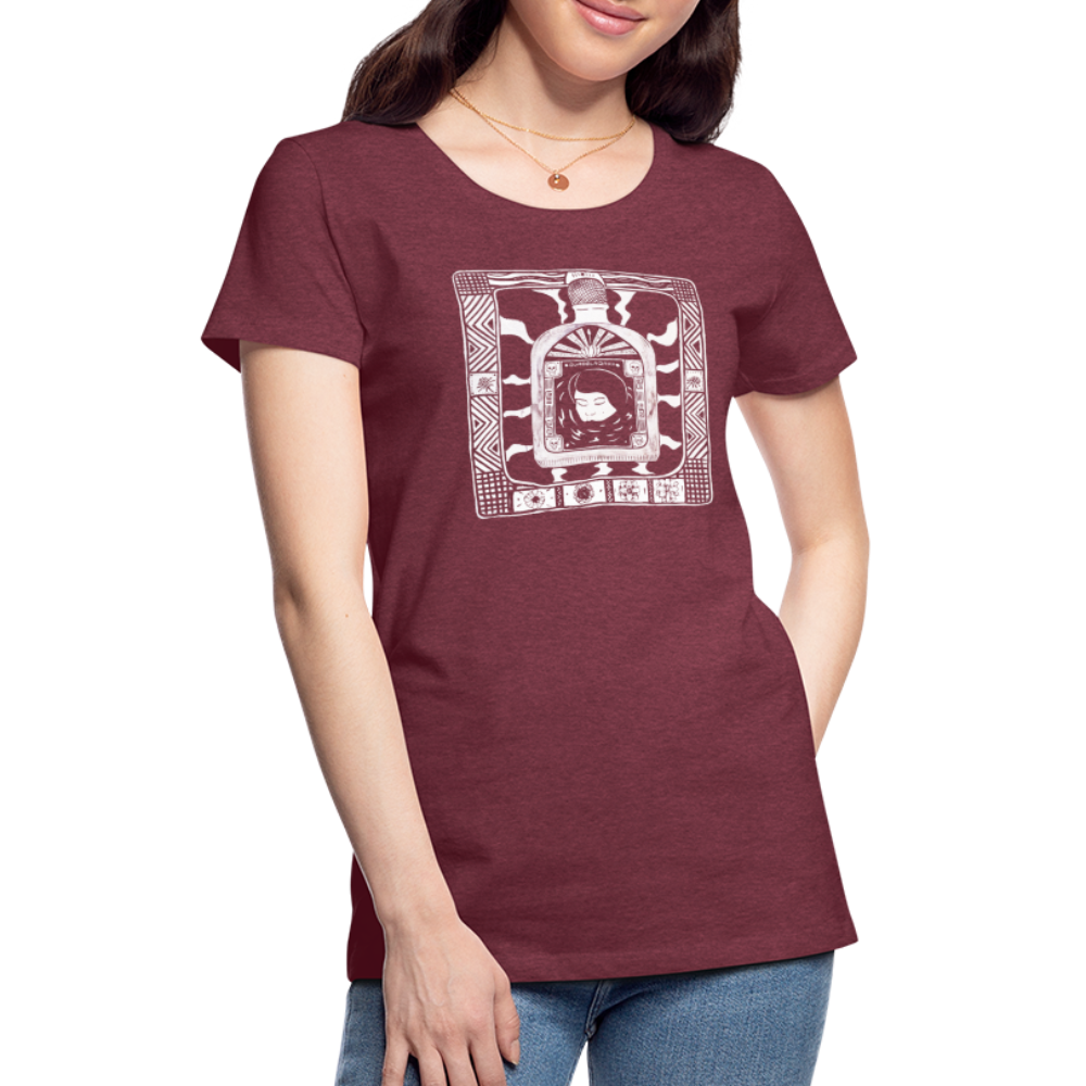 Guadalajara White Ink Women’s Premium T - heather burgundy