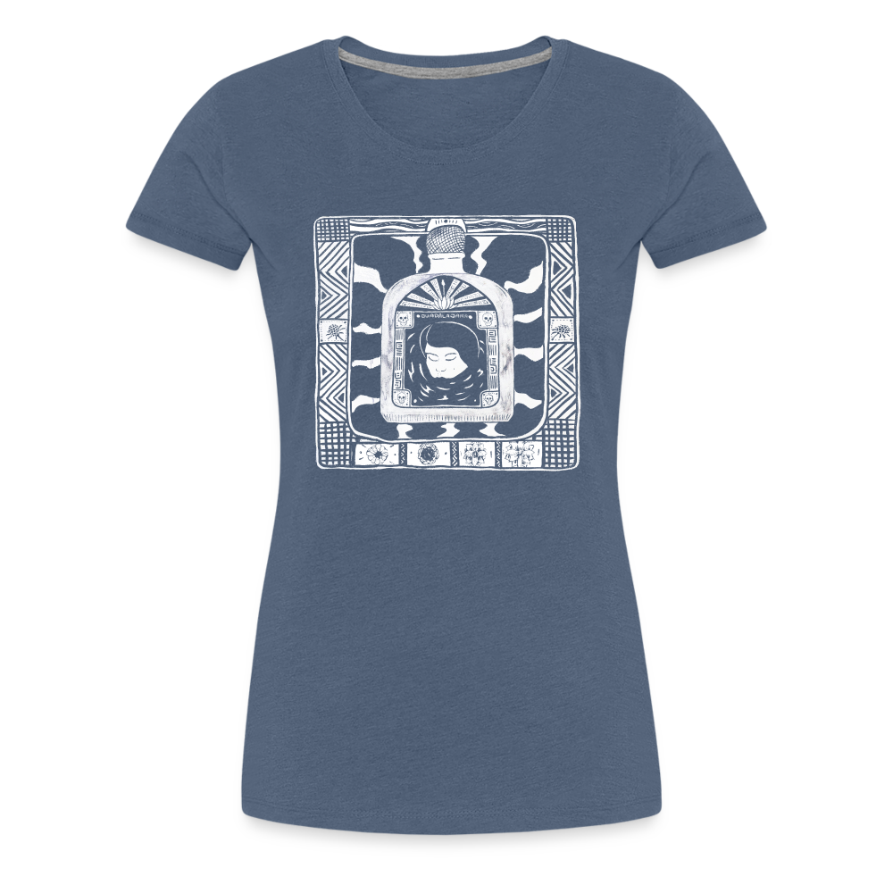 Guadalajara White Ink Women’s Premium T - heather blue