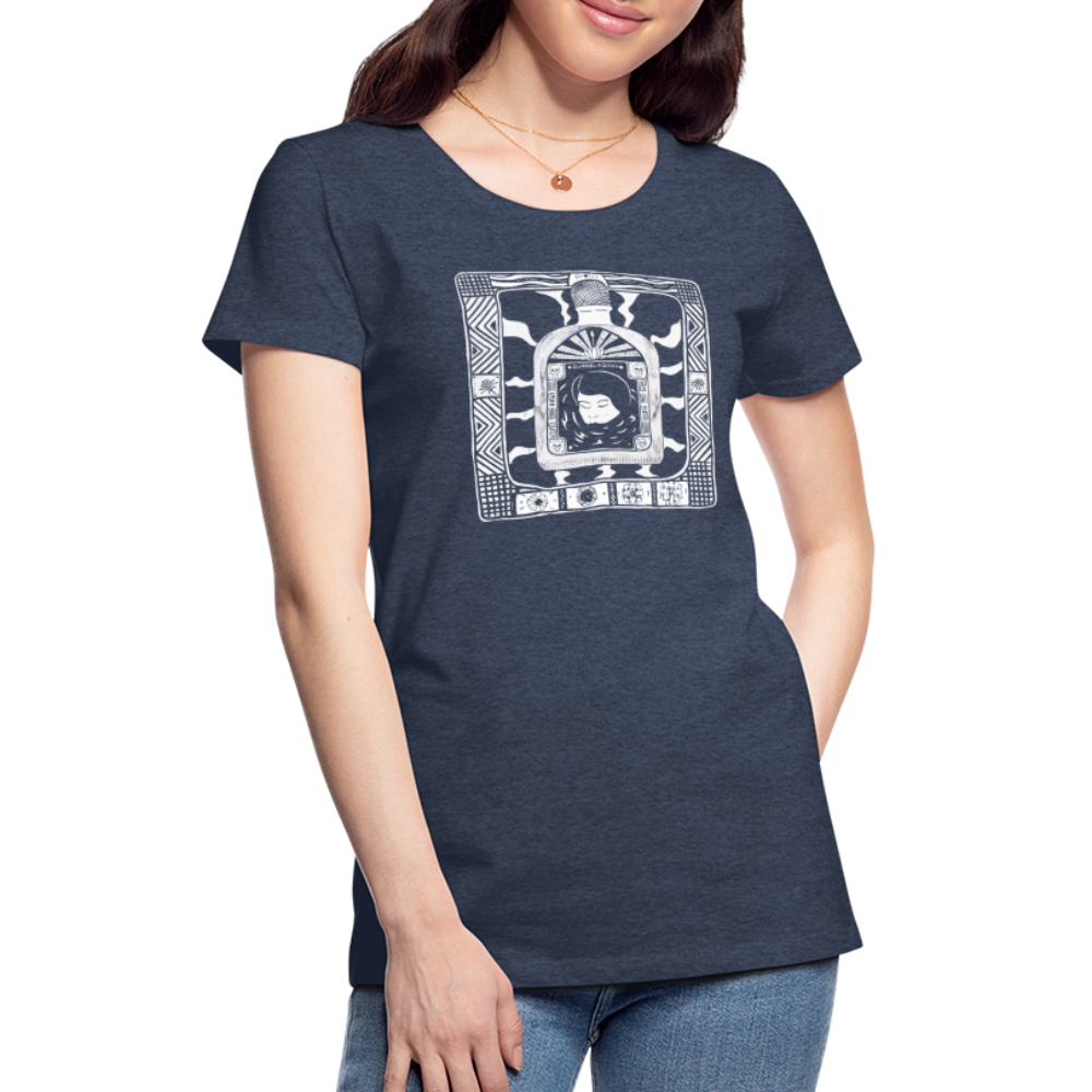 Guadalajara White Ink Women’s Premium T - heather blue