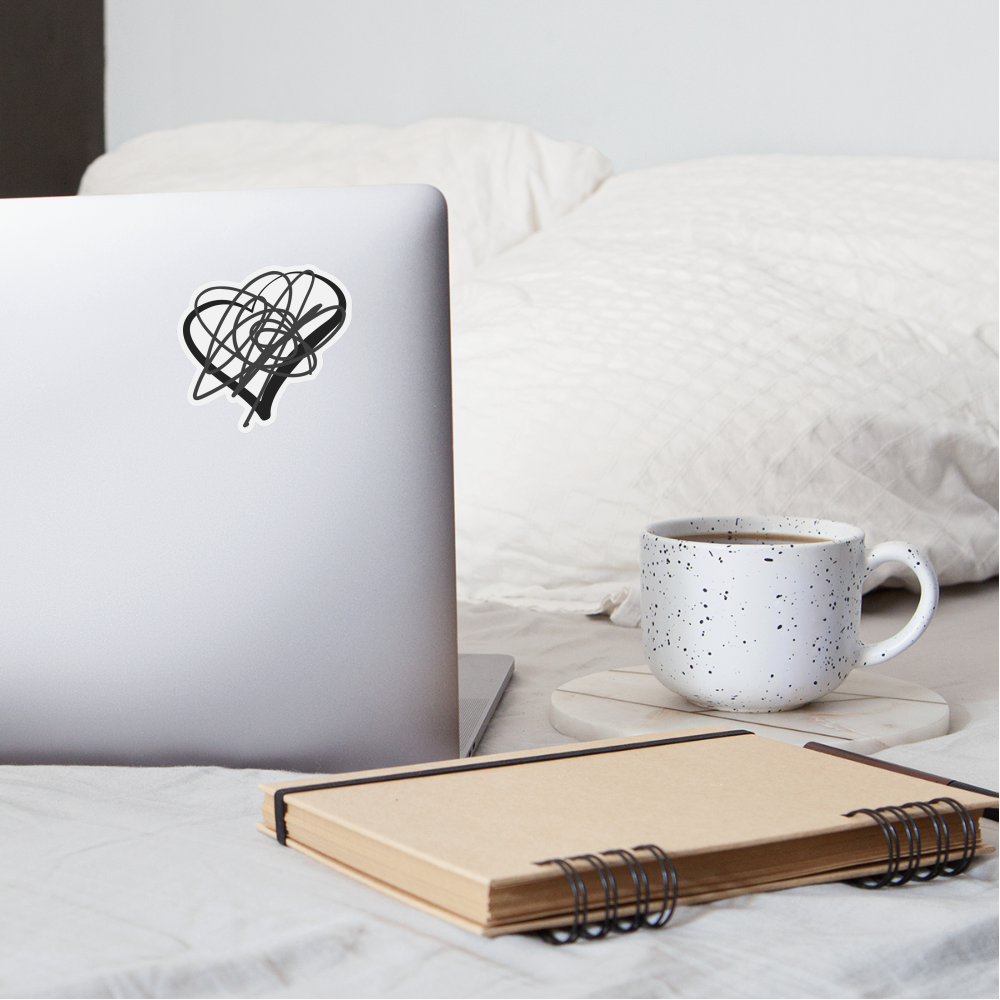 Heart Sigil Black 4x4 Vinyl Sticker - white matte