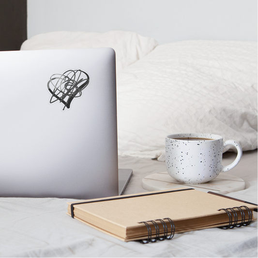 Heart Sigil Black 4x4 Vinyl Sticker - transparent glossy