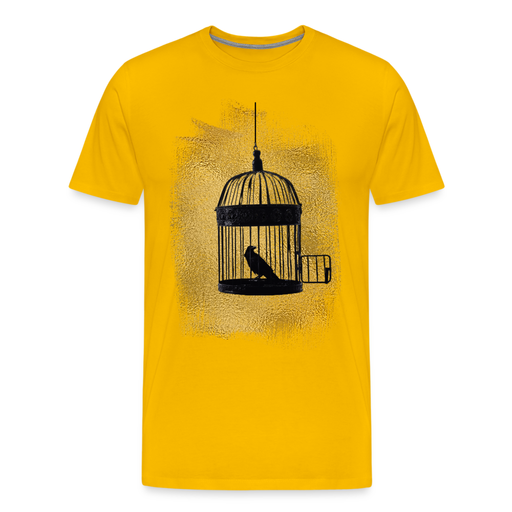 One Bird Two Stones Double Sided Men's Premium T - sun yellow