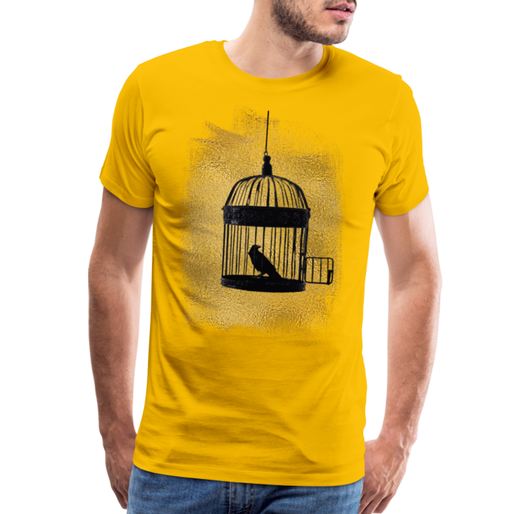 One Bird Two Stones Double Sided Men's Premium T - sun yellow