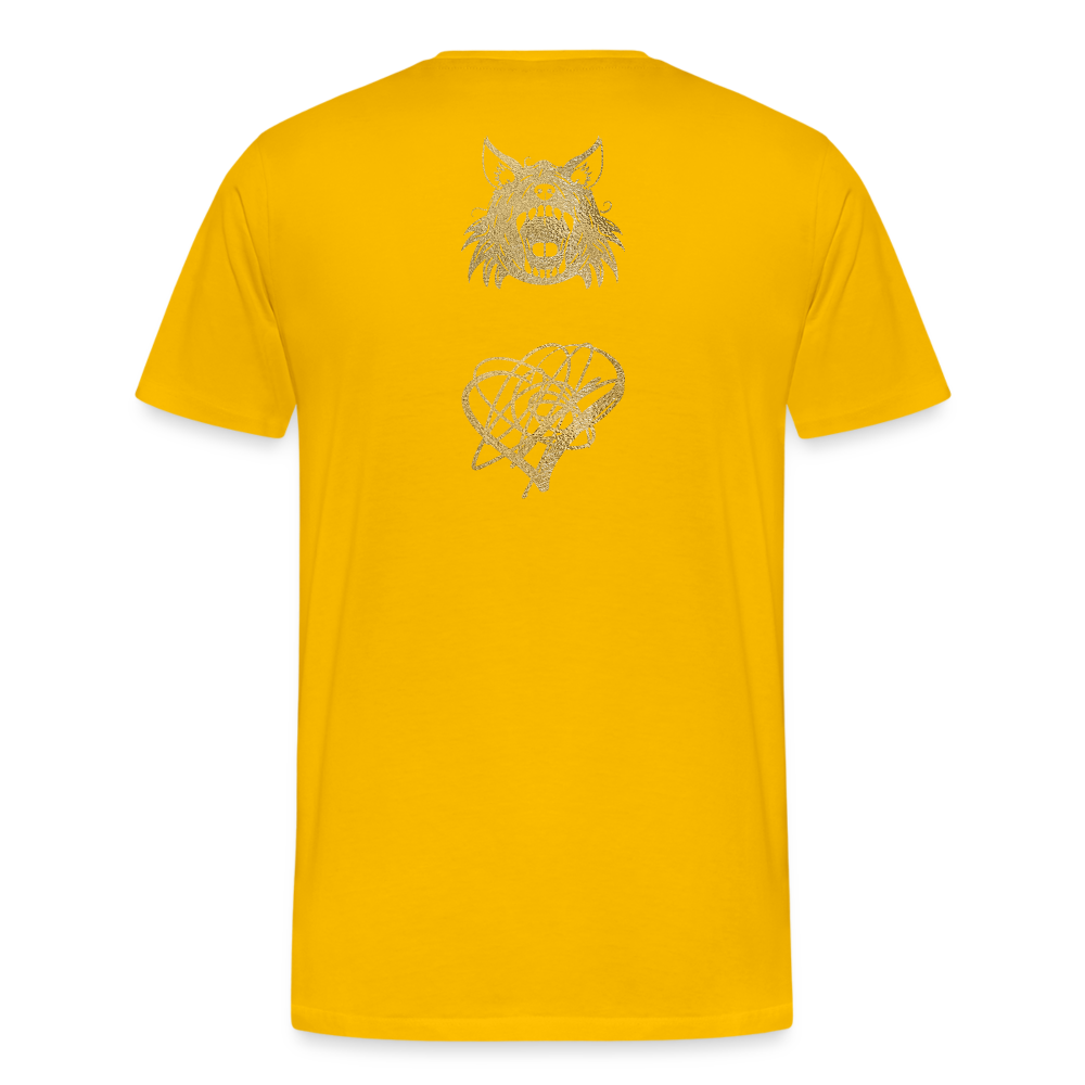 One Bird Two Stones Double Sided Men's Premium T - sun yellow