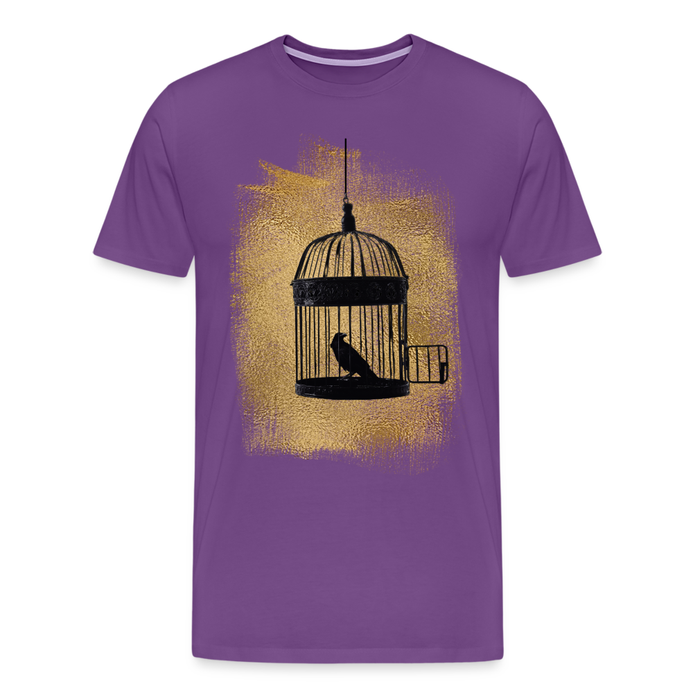 One Bird Two Stones Double Sided Men's Premium T - purple