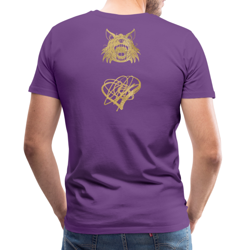 One Bird Two Stones Double Sided Men's Premium T - purple