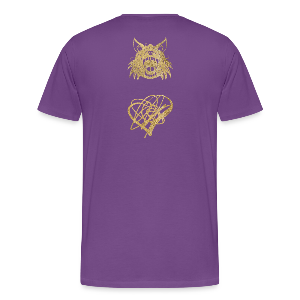 One Bird Two Stones Double Sided Men's Premium T - purple