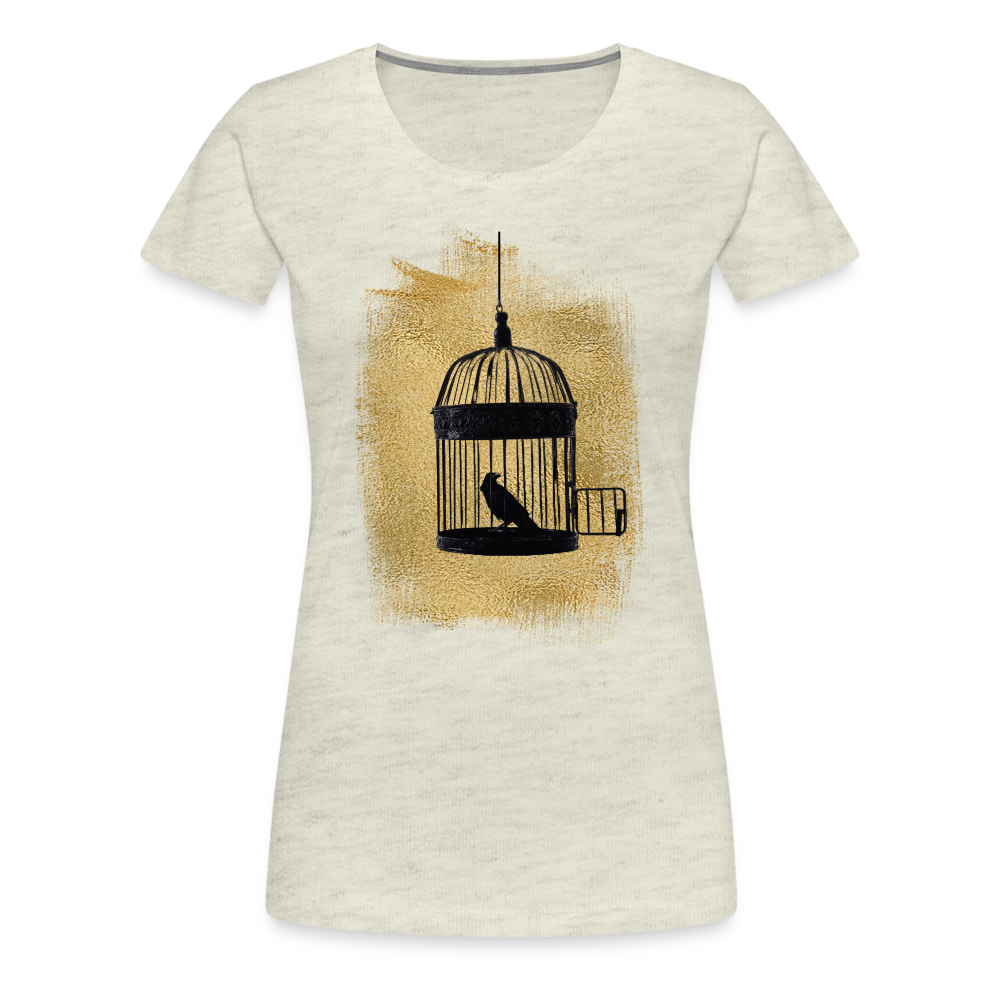 One Bird Two Stones Women’s Premium T - heather oatmeal