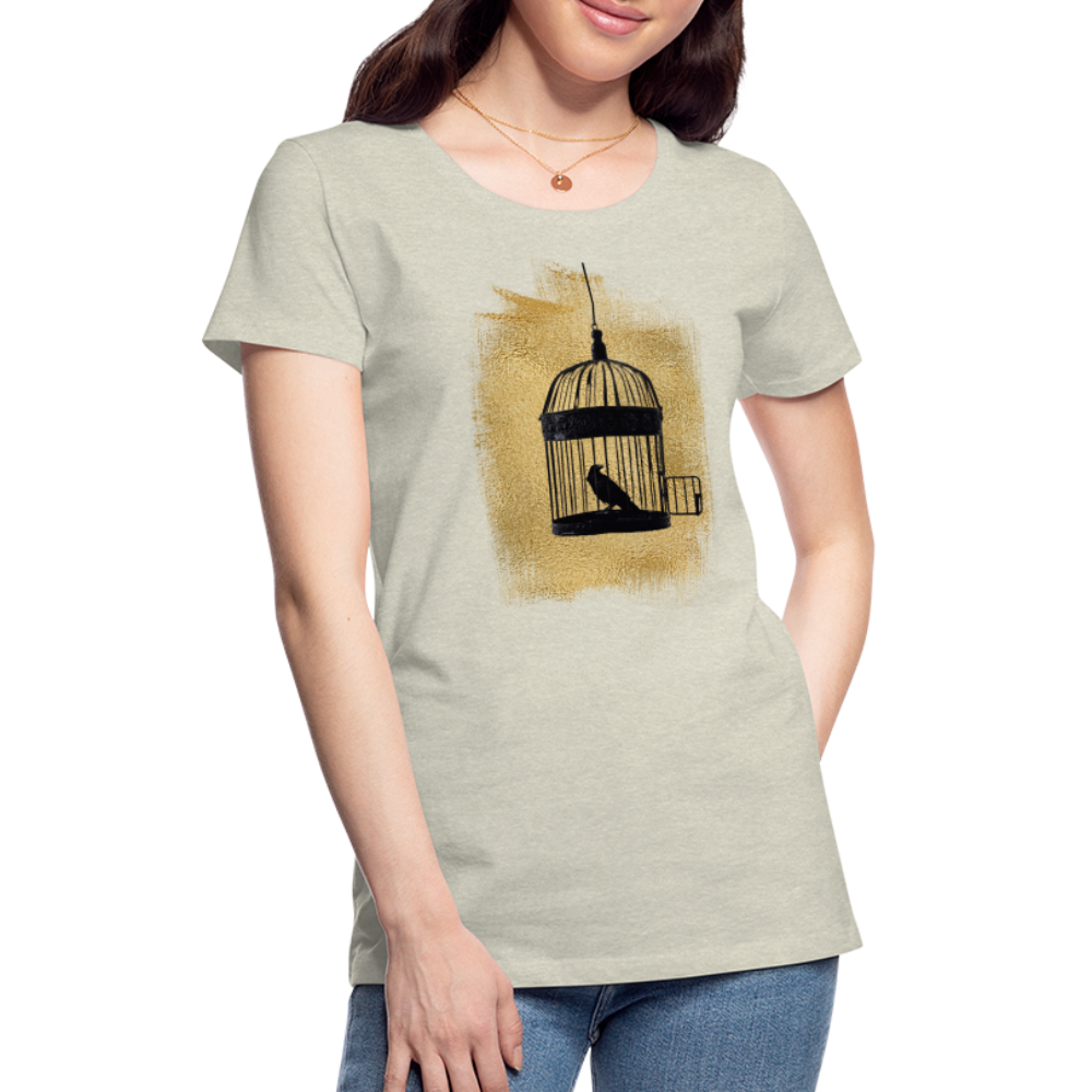 One Bird Two Stones Women’s Premium T - heather oatmeal