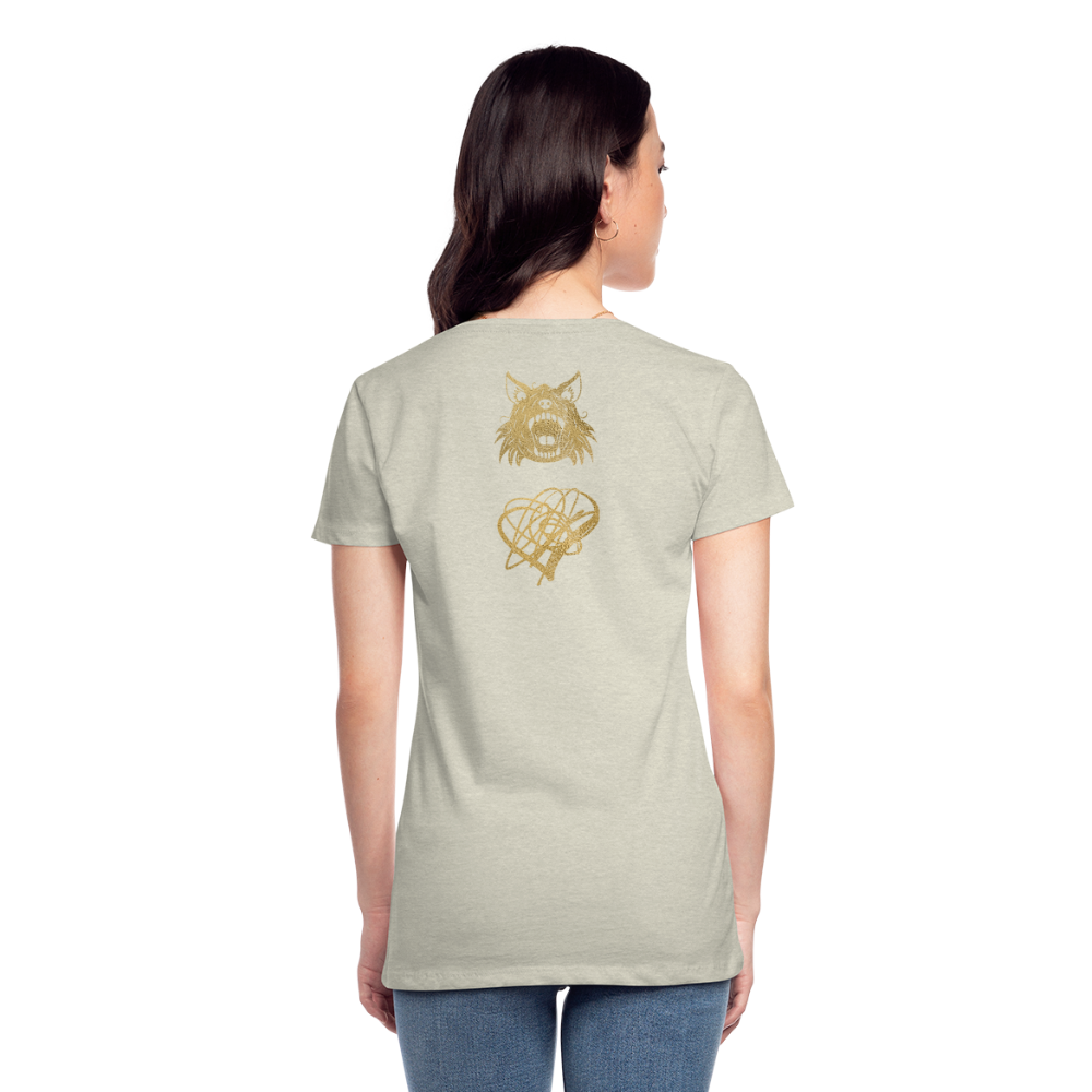 One Bird Two Stones Women’s Premium T - heather oatmeal