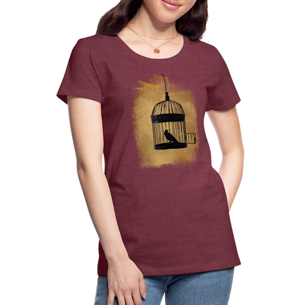 One Bird Two Stones Women’s Premium T - heather burgundy