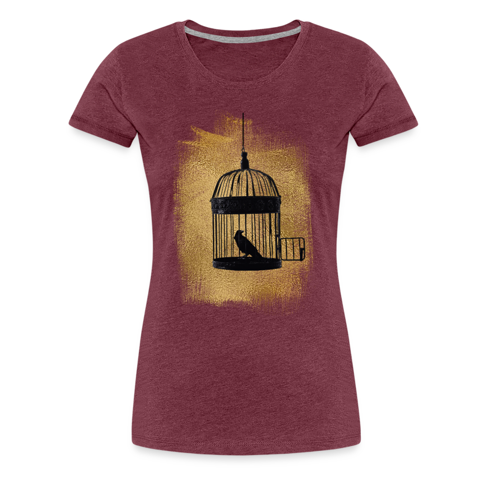 One Bird Two Stones Women’s Premium T - heather burgundy