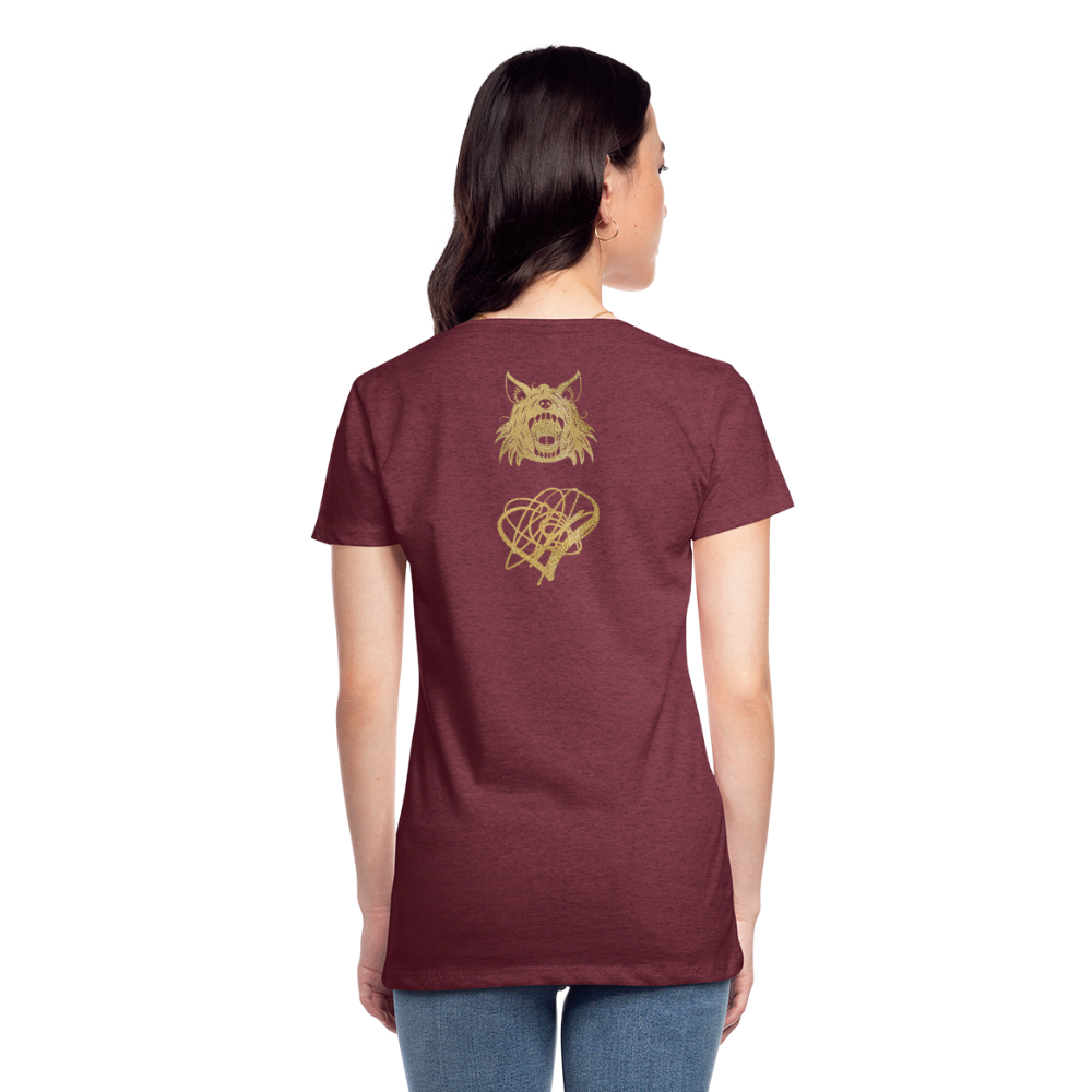 One Bird Two Stones Women’s Premium T - heather burgundy