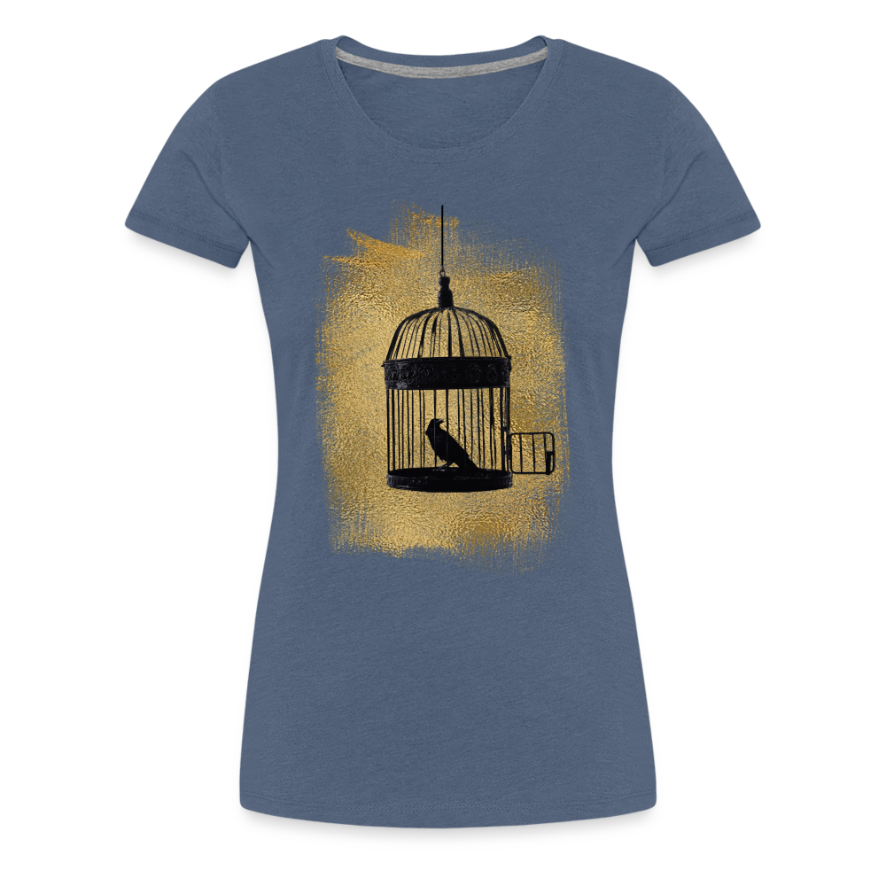 One Bird Two Stones Women’s Premium T - heather blue