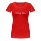 Cloudy Skies Cursive Women’s Premium T - red